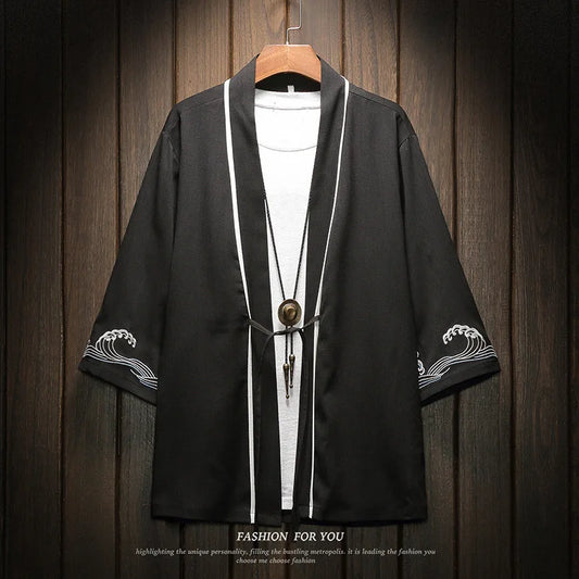Haori Japonais Polyester/Lin