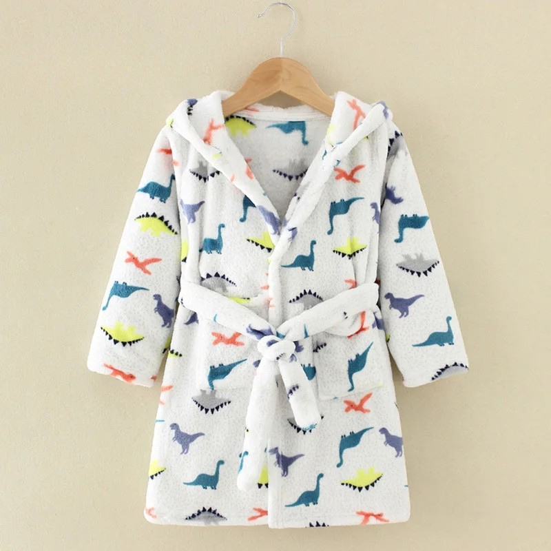 Peignoir Flanelle Enfant Unisexe Dinosaure