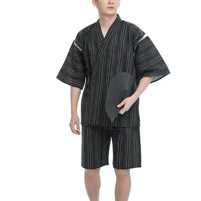 Kimono Japonais Homme 2 pièces Rayé