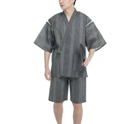 Kimono Japonais Homme 2 pièces Rayé