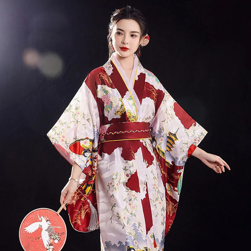 Kimono Japonais Femme élégant Polyester