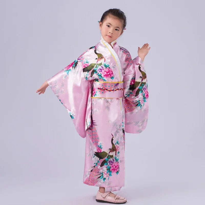 Kimono Japonais Satin Polyester petite Fille