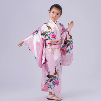 Kimono Japonais Satin Polyester petite Fille