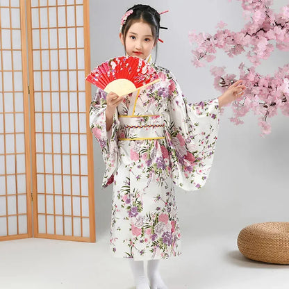 Kimono Japonais Satin Polyester petite Fille
