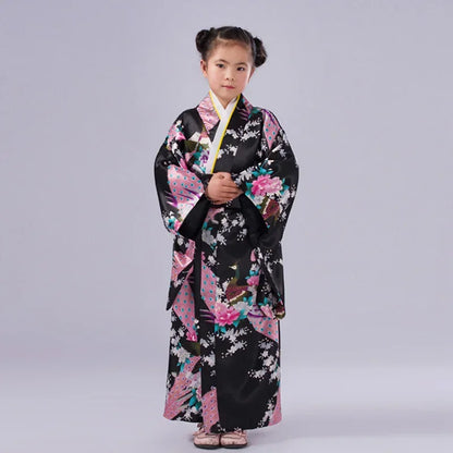 Kimono Japonais Satin Polyester petite Fille