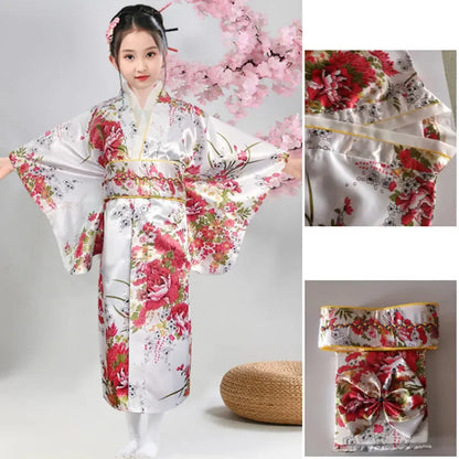 Kimono Japonais Satin Polyester petite Fille