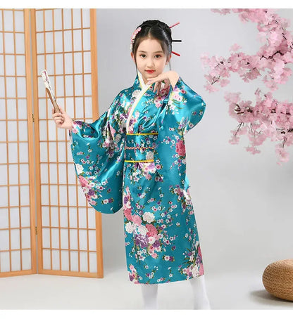 Kimono Japonais Satin Polyester petite Fille