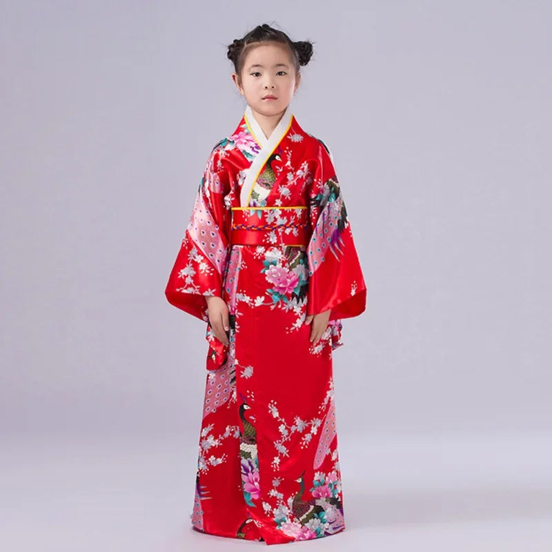 Kimono Japonais Satin Polyester petite Fille