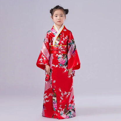 Kimono Japonais Satin Polyester petite Fille