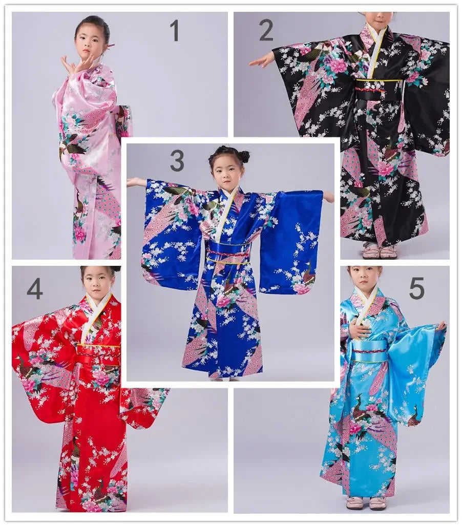 Kimono Japonais Satin Polyester petite Fille