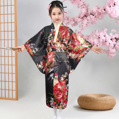 Kimono Japonais Satin Polyester petite Fille