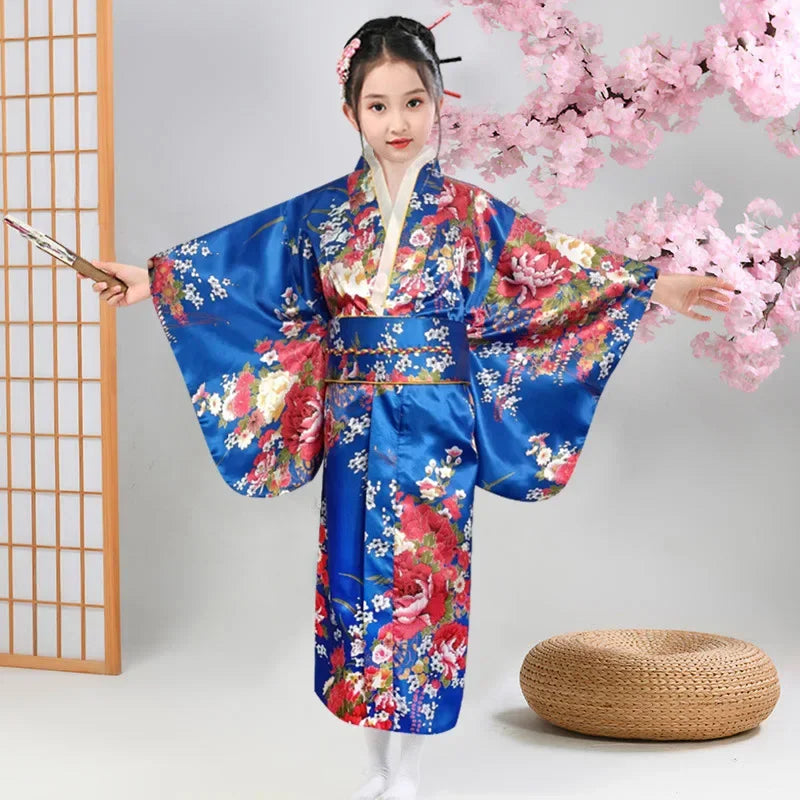 Kimono Japonais Satin Polyester petite Fille