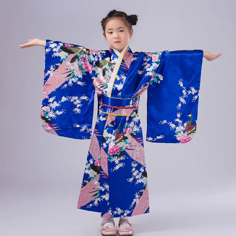 Kimono Japonais Satin Polyester petite Fille