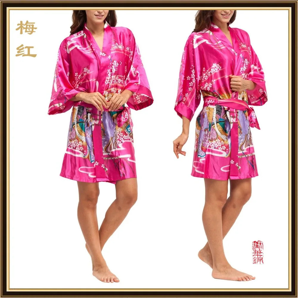 Kimono Satin Rayon Femme