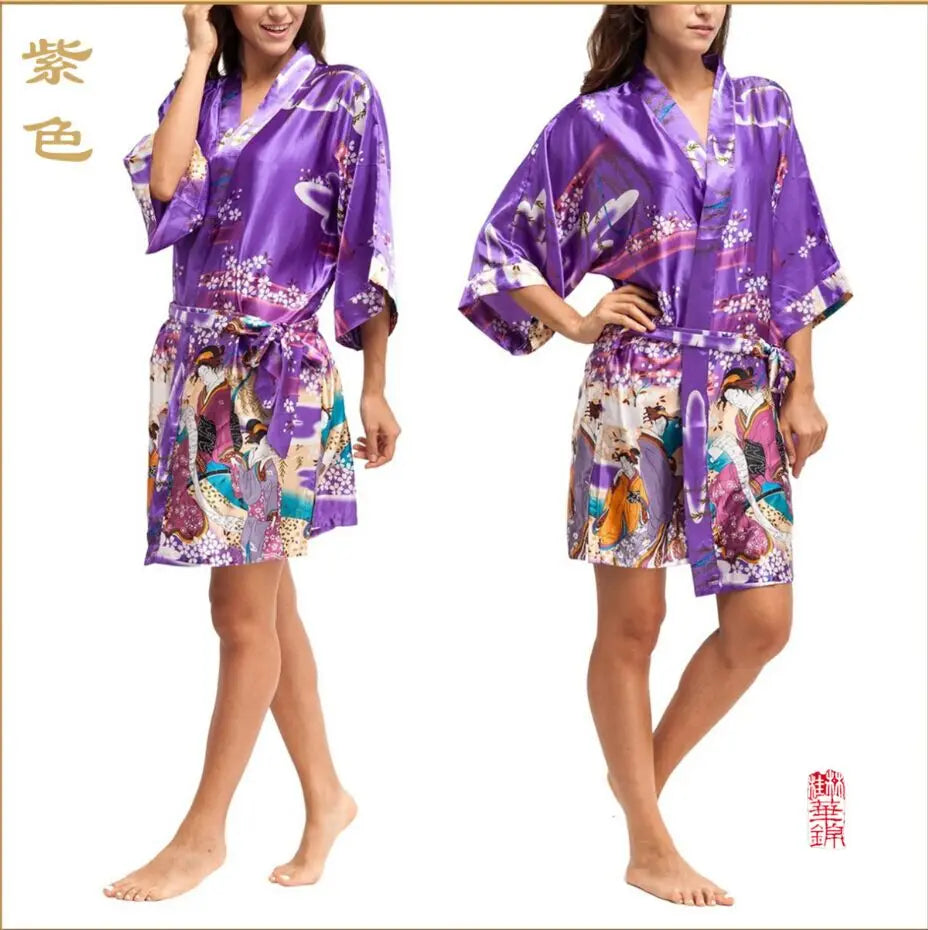 Kimono Satin Rayon Femme