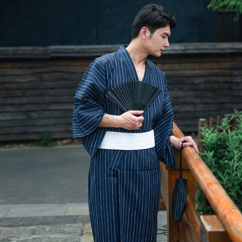 Kimono Traditionnel Japonais Coton/Polyester Homme