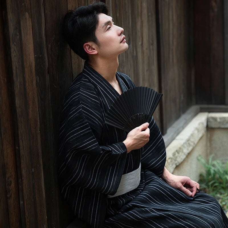 Kimono Traditionnel Japonais Coton/Polyester Homme