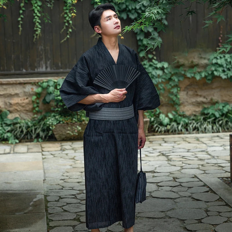 Kimono Traditionnel Japonais Coton/Polyester Homme