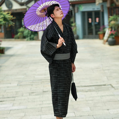 Kimono Japonais Homme à Carreaux