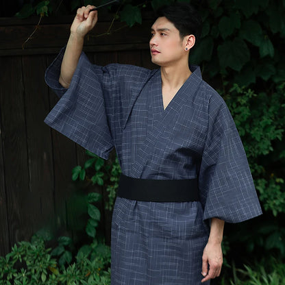 Kimono Japonais Homme à Carreaux