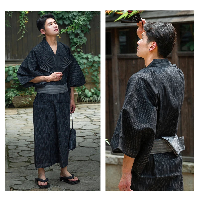Kimono Traditionnel Japonais Coton/Polyester Homme