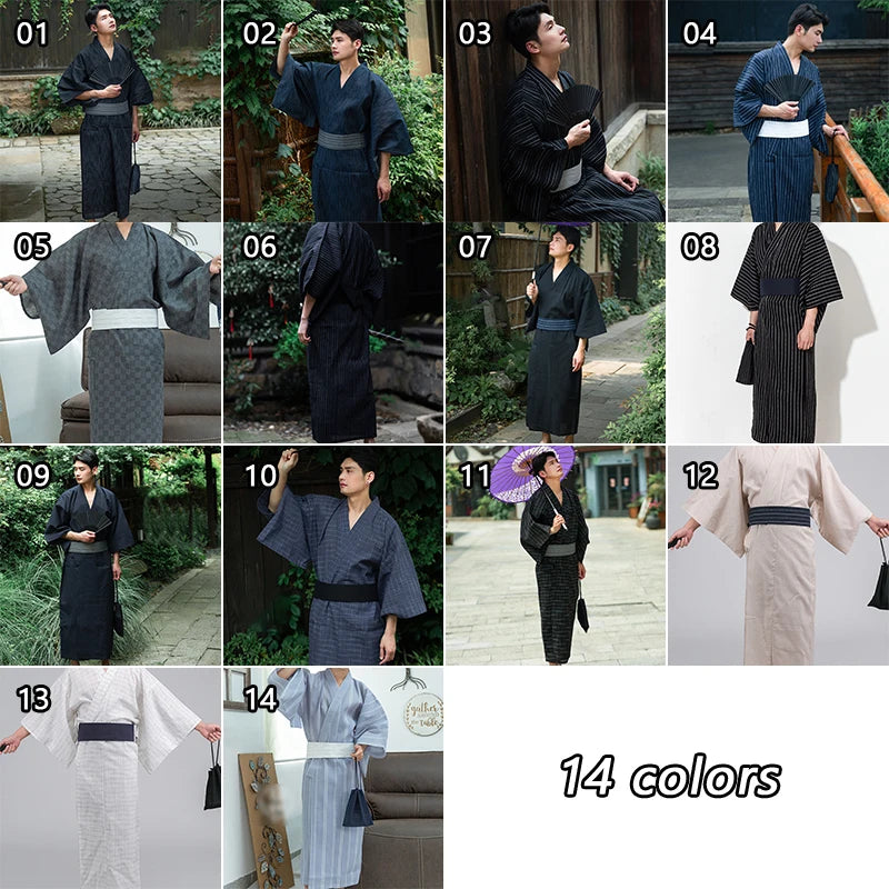 Kimono Traditionnel Japonais Coton/Polyester Homme