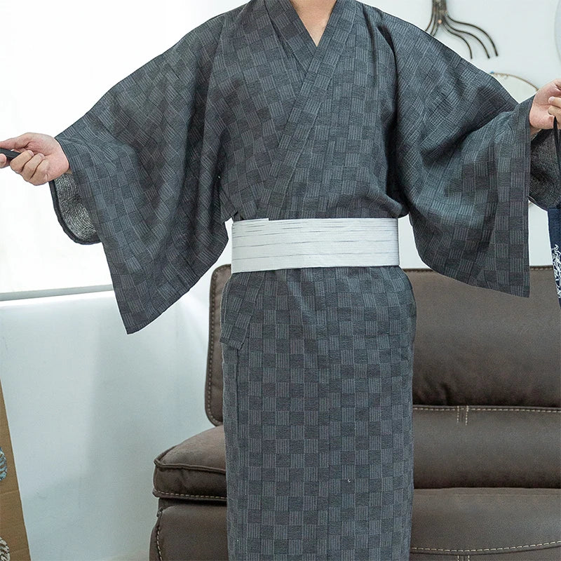 Kimono Japonais Homme à Carreaux