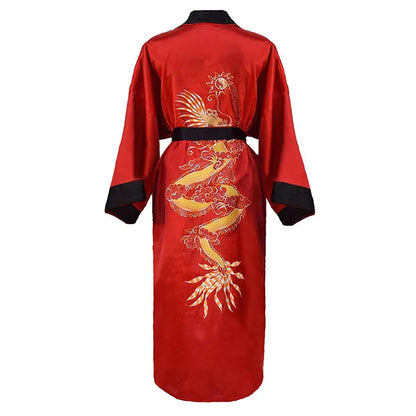 Kimono chinois dragon Satin Rayon/Soie Unisexe