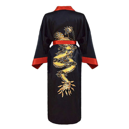 Kimono chinois dragon Satin Rayon/Soie Unisexe