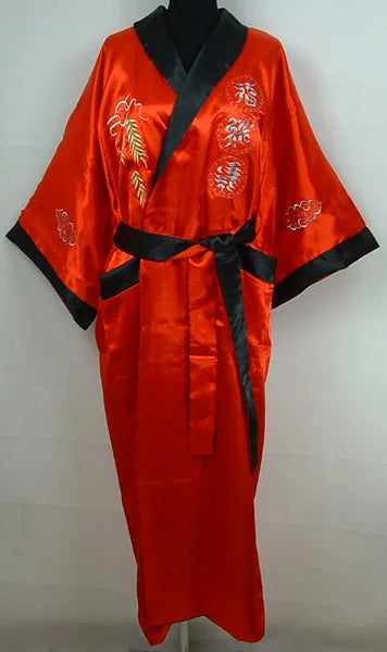 Kimono chinois dragon Satin Rayon/Soie Unisexe