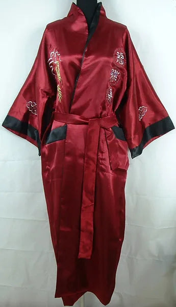 Kimono chinois dragon Satin Rayon/Soie Unisexe