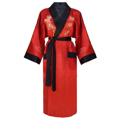 Kimono chinois dragon Satin Rayon/Soie Unisexe