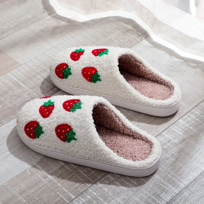 Pantoufle Fraise Coton/Polyester