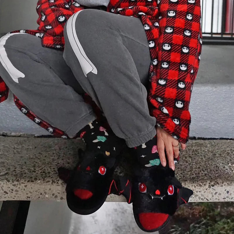 Pantoufle Coton/Polyester Chauve Souris Halloween