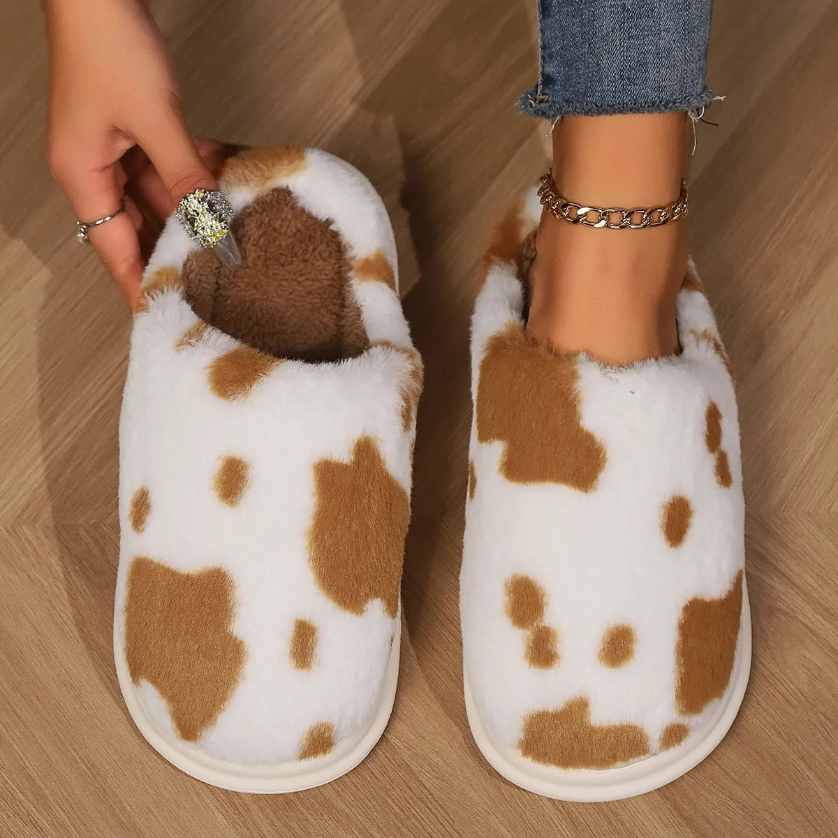 Pantoufle Coton Vache et Chat collection
