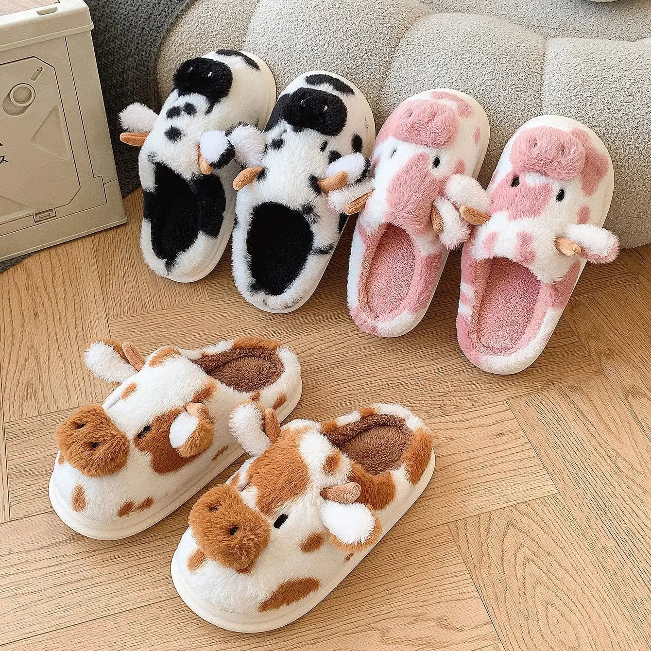 Pantoufle Coton Vache et Chat collection