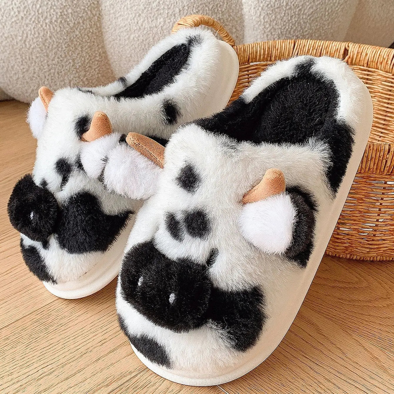 Pantoufle Coton Vache et Chat collection