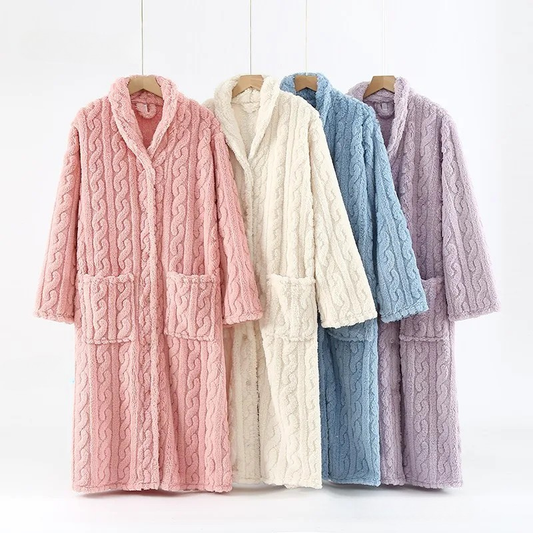 Peignoir Unisexe Automne/Hiver Flanelle Polyester