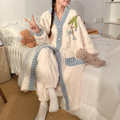 Peignoir Avec Pantalon Flanelle Femme