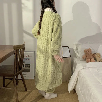 Peignoir Avec Pantalon Flanelle Femme