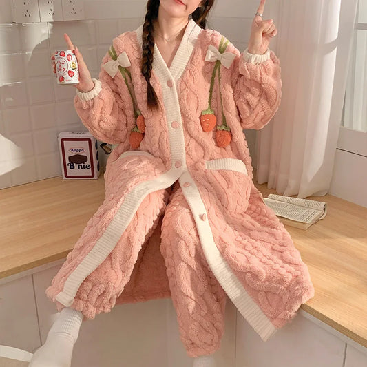 Peignoir Avec Pantalon Flanelle Femme