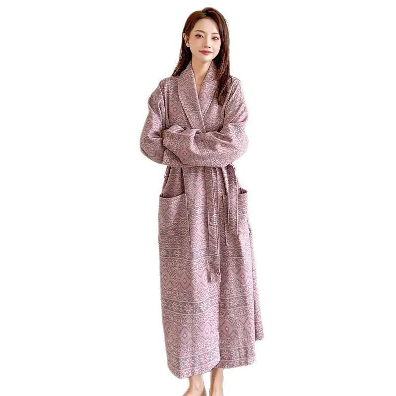 Peignoir Coton double couche Femme Nouveauté 2025