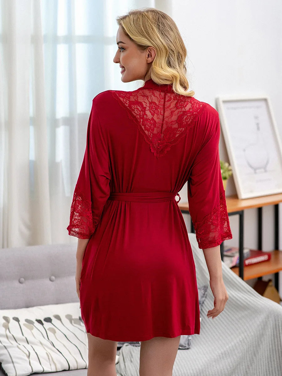 Peignoir Coton/Élasthanne Court Femme