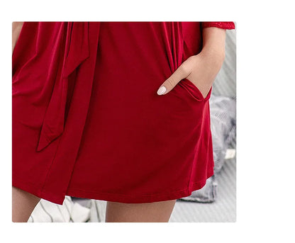 Peignoir Coton/Élasthanne Court Femme