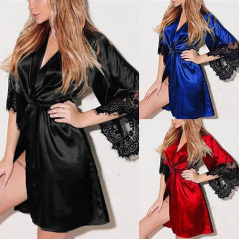 Peignoir Court Sexy Dentelle Luxe