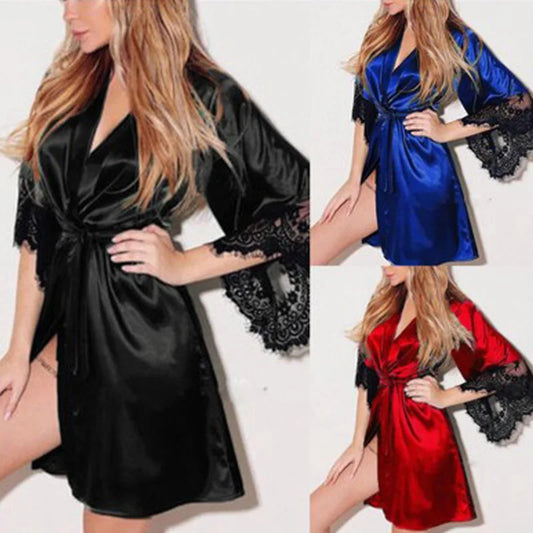 Peignoir Court Sexy Dentelle Luxe