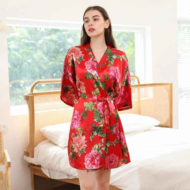 Peignoir Femme Floral Court