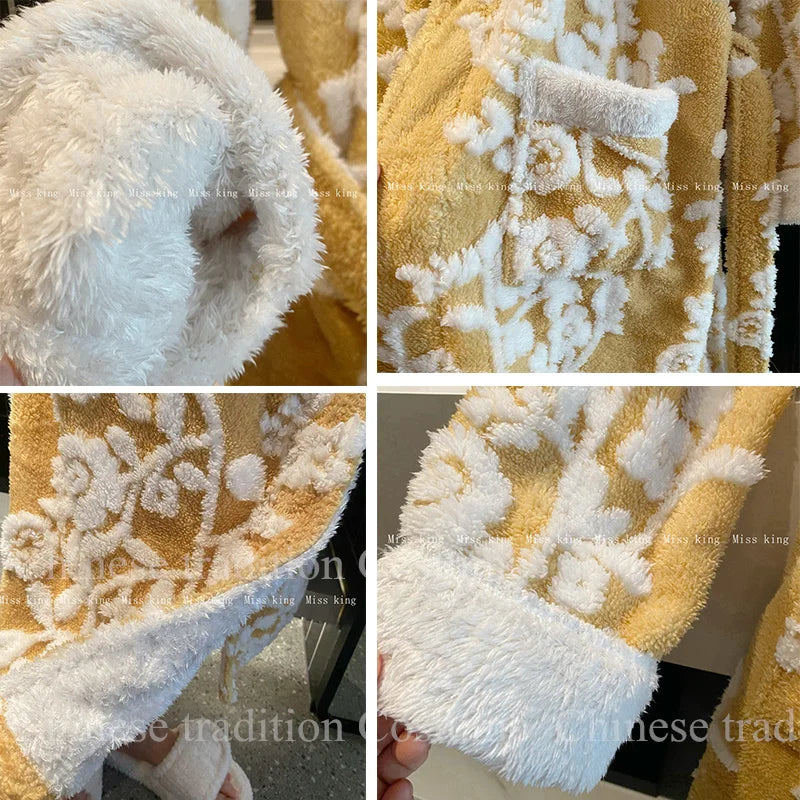 Peignoir Élégant Polaire Corail Femme