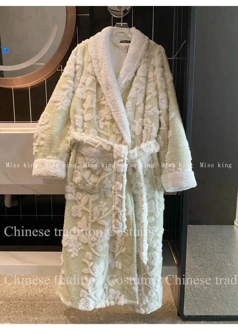 Peignoir Élégant Polaire Corail Femme