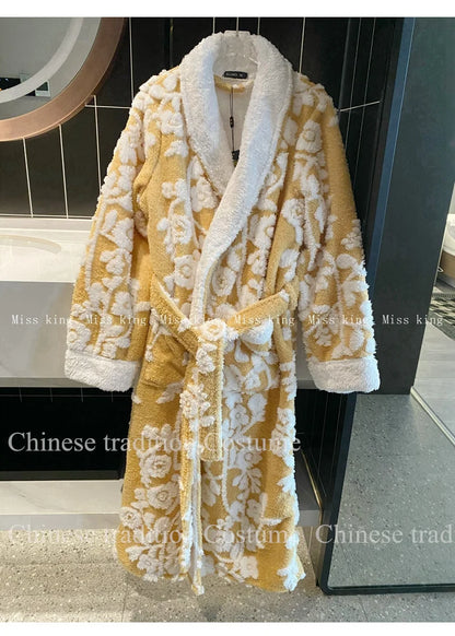 Peignoir Élégant Polaire Corail Femme